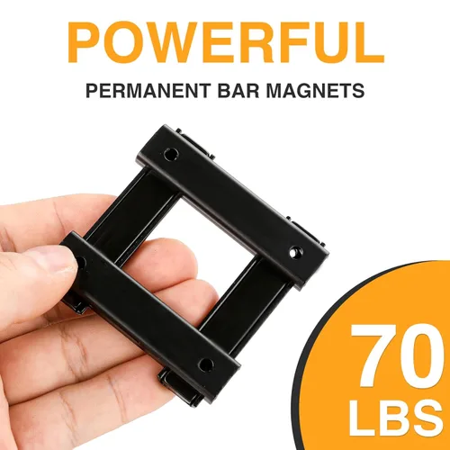 Miniatura 5 de TRYMAG Imanes rectangulares de neodimio de 80 libras, 2.362 x 0.531 x 0.197 in, barra negra fuerte con agujero avellanado y cápsula de acero, imanes