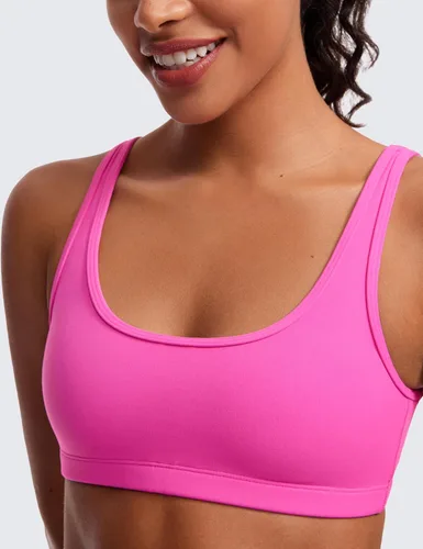 Miniatura 8 de CRZ YOGA Butterluxe - Mini brasier para mujer, cuello redondo, de bajo impacto, inalámbrico, deportivo, yoga, acolchado, para entrenamiento