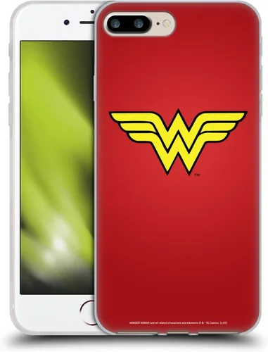 Head Case Designs Funda de gel suave con licencia oficial de Wonder Woman DC Comics Classic Logos compatible con Apple iPhone 7 Plus/iPhone 8 Plus
