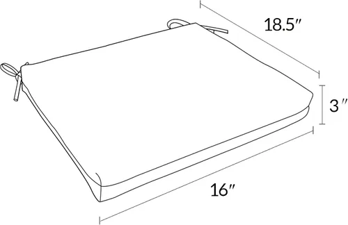 Miniatura 7 de ARTPLAN Juego de 4 cojines para sillas de comedor y exteriores, cojines cuadrados de repuesto con lazos, 18.5 x 16 x 3 pulgadas, Poliéster