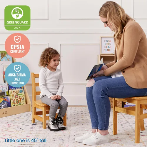 Miniatura 6 de Silla ECR4Kids montada con espalda escalonada de 3 peldaños, Natural, 2