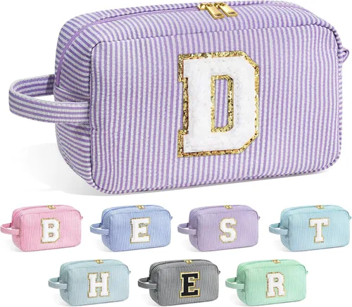 Miniatura 34 de Bolsa de Maquillaje con Inicial YOOLIFE - Regalos de Cumpleaños para Mujeres, Niñas, Mamá, Hija, Amigas, Hermana, Maestra, Regalos de Propuesta