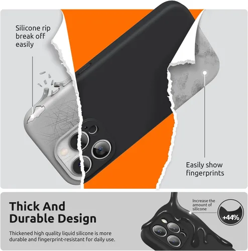 Miniatura 5 de SURPHY Funda diseñada para iPhone 15 Pro Max con protector de pantalla y cordón, correa de teléfono y funda de silicona líquida para teléfono