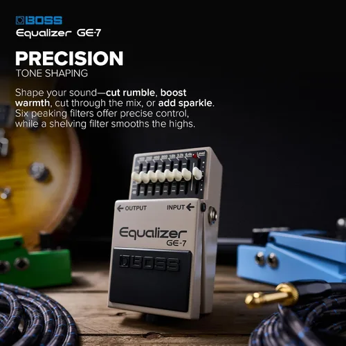 Miniatura 3 de BOSS GE-7 Equalizer Pedal ecualizador gráfico compacto Diseñado para guitarristas 7 bandas de deslizadores de ecualización Frecuencias