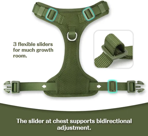 Miniatura 4 de Arnés sin tirones para perros pequeños, medianos y grandes, chaleco de malla ajustable de 2 capas con doble clip, a prueba de escapes, liberación