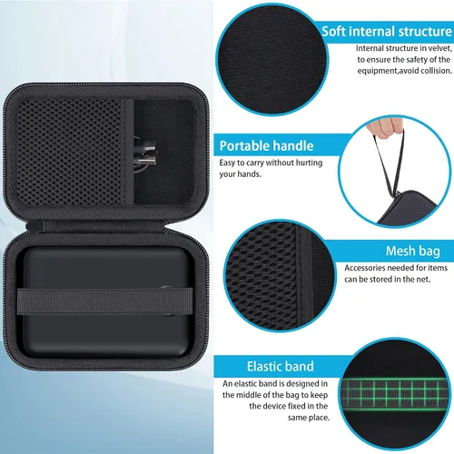 Miniatura 5 de khanka Estuche rígido para cargador portátil ZZI Tamaño de bolsillo 40000mAh Power Bank/HELLEE Cargador portátil con cable integrado, banco