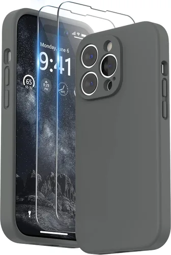 Miniatura 15 de SURPHY Funda diseñada para iPhone 14 Pro Max con protector de pantalla, (con protección de cámara y forro de microfibra suave), funda de silicona