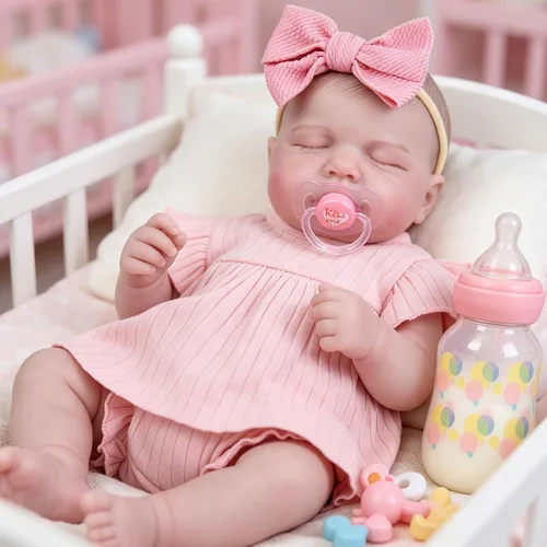 Miniatura 10 de Milidool Muñecas de Bebé Renacidas Realistas - Muñecas de Bebé Recién Nacida Realistas Posicionables de 18 Pulgadas, Cuerpo de Tela Suave Muñeca