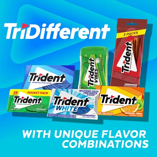 Miniatura 7 de Trident Goma de mascar sin azúcar, sabor original, 12 paquetes de 14 piezas (168 piezas en total)