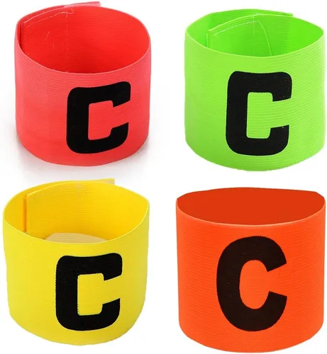 Bandas de capitán de fútbol y fútbol, capitán anticaídas, para adultos y jóvenes, bandas ajustables para jugadores de baloncesto, paquete de 4