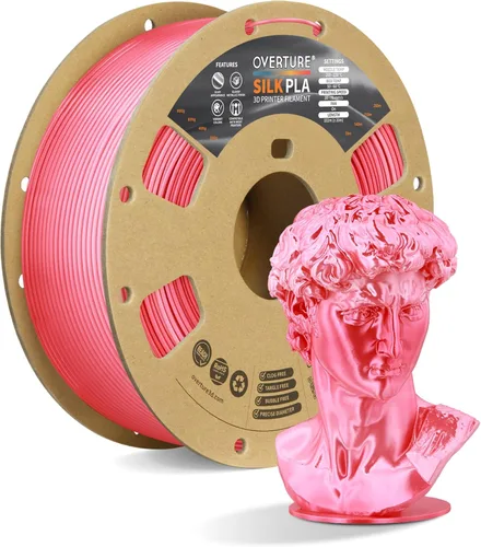 Miniatura 23 de OVERTURE - Paquete de filamento de seda PLA, sin obstrucciones, brillante, filamento metálico brillante para impresora 3D, carrete de 1 kg * 4