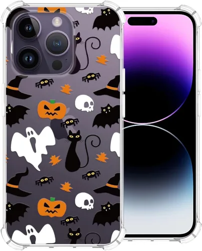 Miniatura 54 de Funda transparente de Halloween para Google 6a, con patrón de fantasma, funda protectora de TPU suave, delgada, a prueba de golpes, para niños