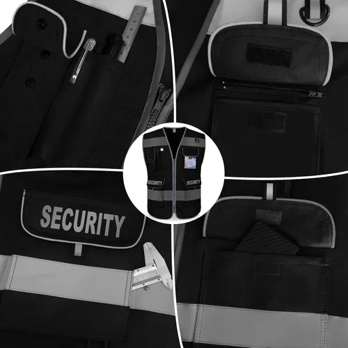 Miniatura 4 de TCCFCCT Chaleco de seguridad reflectante de alta visibilidad con 9 bolsillos para hombres y mujeres, chaleco de seguridad duradero con costuras Tela