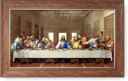Miniatura 10 de A&T ARTWORK La Última Cena de Leonardo Da Vinci Las reproducciones de arte clásico mundial, impresiones de lienzo Giclee, arte de pared