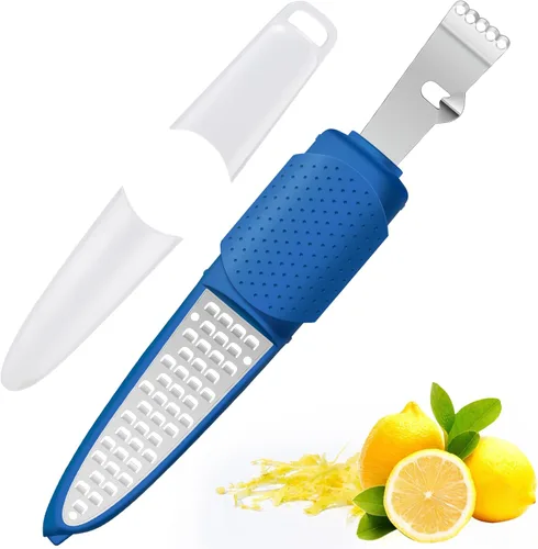 Miniatura 11 de Rainspire Herramienta Ralladora de Limón con Cuchillo de Canal, Herramienta Ralladora de Cítricos de Acero Inoxidable, Pelador de Limón, Ralladoras
