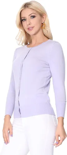 Miniatura 3 de YEMAK suéter de punto con cuello redondo y mangas 34 para mujer (S-3X)