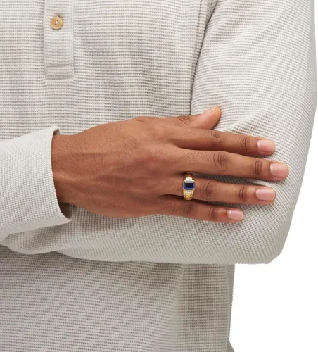 Miniatura 4 de PalmBeach - Anillo para hombre, chapado en oro amarillo, talla 8 a 13