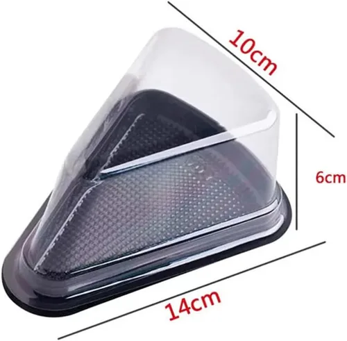 Miniatura 3 de SOLUSTRE 40 recipientes de plástico transparente para tartas, tiramisú, mousse, postre, triángulo, 40