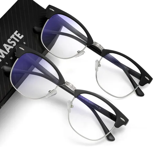 Miniatura 26 de Gafas de Luz Azul para Mujer/Hombre Gafas de Computadora de Luz Azul para Mujeres/Hombres A04-cristal marco plateado