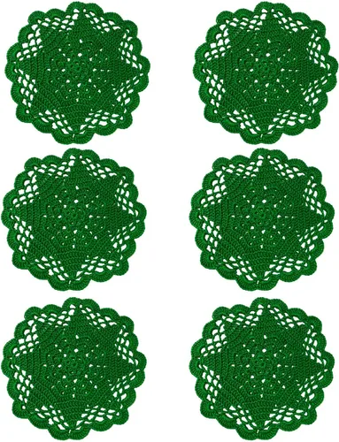 Miniatura 41 de Juego de 2 manteles individuales de encaje con diseño de flores huecas de ganchillo, manteles individuales de encaje para taza de té, aniversario