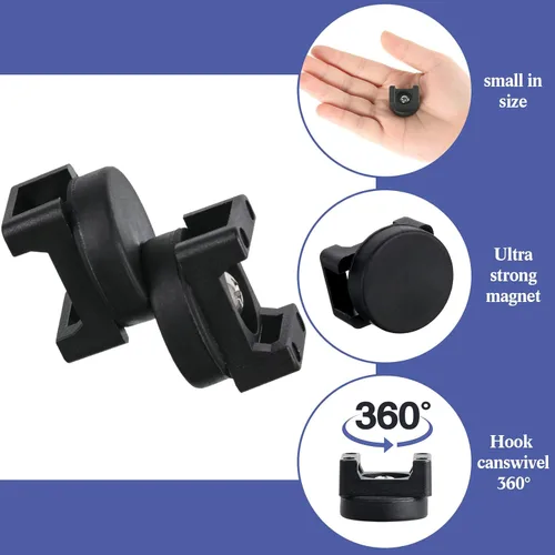 Miniatura 3 de Yookeer 15 piezas de base magnética de montaje de brida con cremallera, clips magnéticos negros para cables, base de gestión de bridas de cables