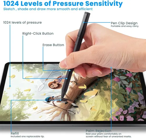 Miniatura 6 de BoxWave Lápiz óptico compatible con portátil HP Envy x360 Convertible 2 en 1 (15.6 pulgadas), ActiveStudio MPP2.0 Active Stylus, lápiz óptico