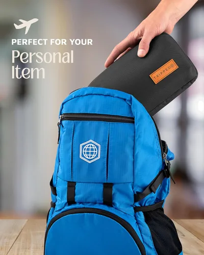 Miniatura 6 de Organizador de Bolso Tecnológico - Bolsa Organizadora Pequeña para Electrónica de Viaje - Estuche de Viaje Premium con Acentos de Cuero - Bolsillo