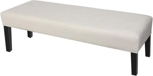 Miniatura 28 de SearchI Funda de banco de comedor, fundas de asiento de banco largas elásticas lavables, funda rectangular para banco de mesa de comedor, para Beige
