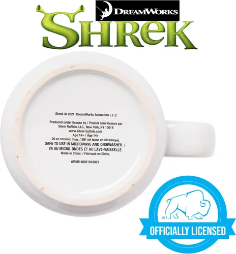 Miniatura 4 de Silver Buffalo Shrek Beware Ogre - Taza de cerámica para caravana, 20 onzas Shrek Cuidado con el ogro