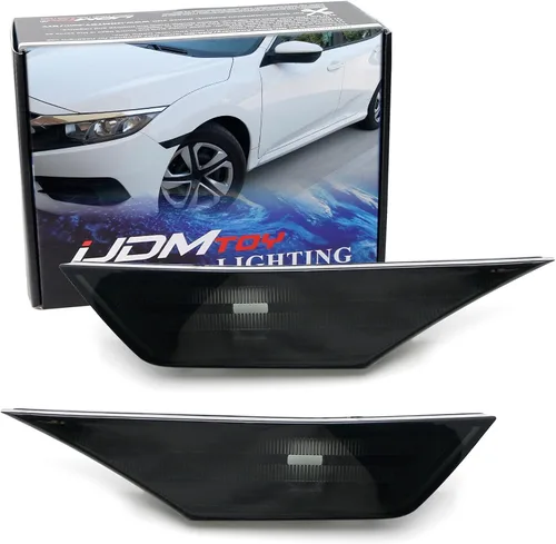 Miniatura 11 de iJDMTOY JDM - Carcasas de lámpara de marcador lateral frontal con lente blanco esmerilado semidansparente compatible con Honda 2016-21 Civic Sedan