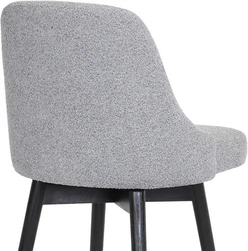 Miniatura 9 de Armen Living Sicily Modern Farmhouse Taburete giratorio de madera negra de 30 pulgadas de altura de asiento para encimera de isla de cocina en tela
