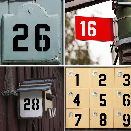 Miniatura 6 de DXCYZ - Juego de plantillas de números grandes de 2 pulgadas, plantillas de números de dirección de 0 a 9, 10 plantillas de números de pintura
