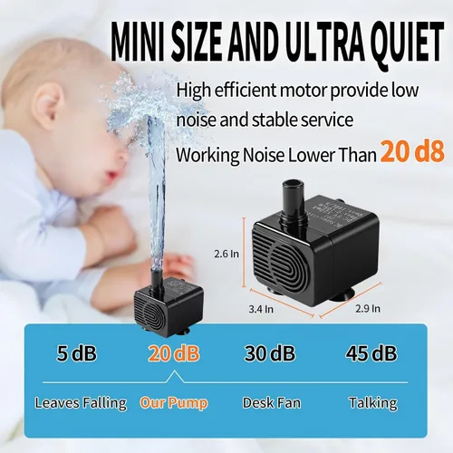 Miniatura 5 de Bomba automática pequeña de aguas residuales con sensor de agua, elevación de 3 pies y 100 GPH, mini bomba de condensado, mini bomba de agua