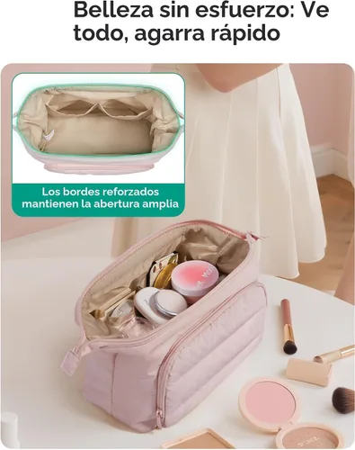 Miniatura 2 de BAGSMART Bolsa de Maquillaje, Esponjosa, Negro, Bolsa de maquillaje