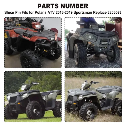 Miniatura 4 de Pasador de corte (4 piezas) se adapta a Polaris ATV 2015-2019 Sportsman Reemplazar 2205063, accesorios de pasador de cizalla de arado de nieve