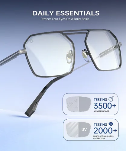 Miniatura 6 de ANYLUV Gafas de luz azul para hombres y mujeres, gafas de protección ocular para juegos, lentes de computadora con bloqueo de luz azul de metal