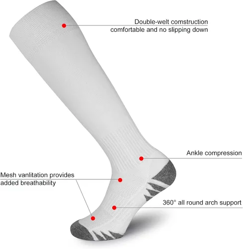 Miniatura 2 de Soccer Socks Football Socks Adult Youth Kids Knee High Cushioned Athletic Tube Socks for Men Women