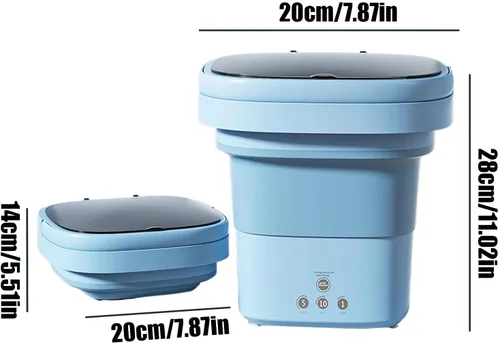 Miniatura 2 de Small Washer Machine - 6 Liter Foldable Quiet Washer Mini Laundry Machine With A Drain Basket For Apartment Dorm House Travel Camping Laundry