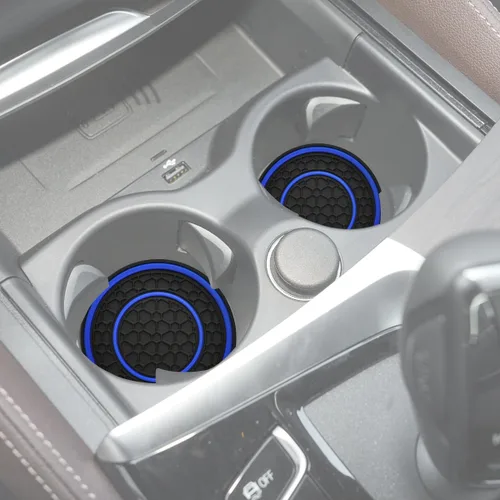 Miniatura 2 de Posavasos para automóvil, universales, impermeables, antideslizantes, portavasos a prueba de filtraciones, accesorios para el interior del Negro