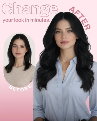 Miniatura 8 de Moresoo Genius - Extensiones de cabello humano real con clip, color negro azabache, invisibles, sin costuras, de trama de piel sintética