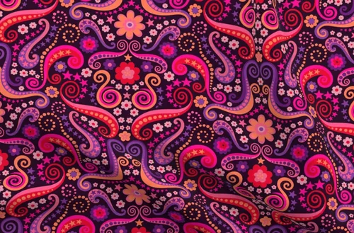 Miniatura 16 de Spoonflower Tela – Rayas psicodélicas retro vintage olas Groovy 70s tonos cálidos impresos en tela de algodón de la firma de pétalos por The Yard