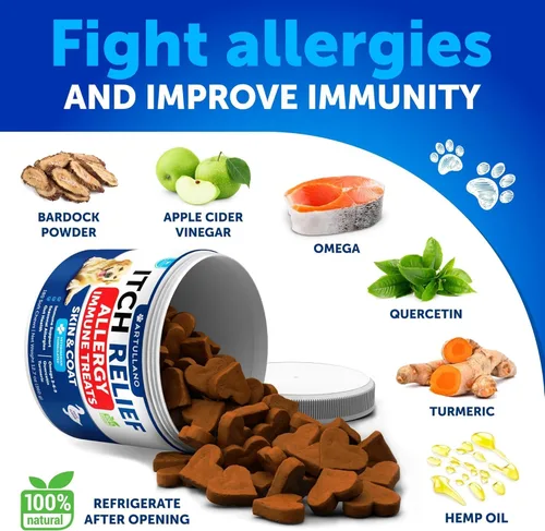 Miniatura 4 de Probióticos para Perros - Apoyo para la Salud Intestinal, Picor en la Piel, Alergias, Inmunidad, Equilibrio de Levadura - Probióticos para Perros
