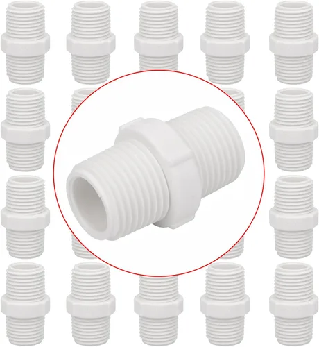 Miniatura 17 de Paquete de 10 Adaptadores Conectores de Acoplamiento de Tubería de PVC de Rosca Doble Hembra de 1 pulgada (F x F) SCH40 Acoplamiento de Tubería