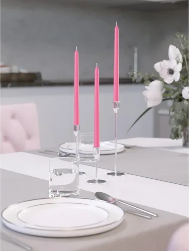 Miniatura 5 de CANDWAX - Juego de 4 velas cónicas de 8 pulgadas, anti goteo y sin humo, velas delgadas de combustión lenta, velas cónicas color rosa