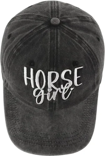 Miniatura 4 de Gorra de béisbol para mujer, divertida gorra de béisbol bordada de algodón ajustable para amantes de los caballos