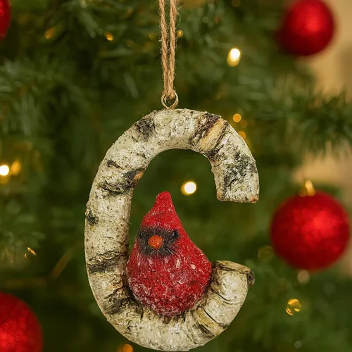 Miniatura 11 de Adorno de Navidad con letra inicial cardenal rústica, aspecto de madera de abedul, alfabeto colgante, decoración con monograma para árbol de Letra R
