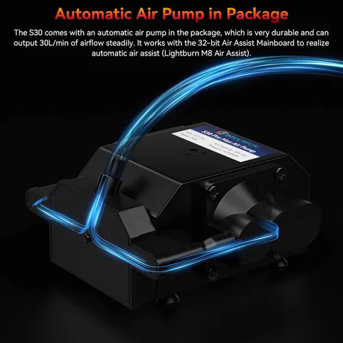 Miniatura 6 de SCULPFUN Grabador láser S30 con bomba de asistencia de aire y boquilla, láser clase 4, potencia láser de salida de 5000 mW, máquina de grabado láser