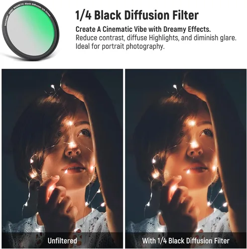 Miniatura 3 de NEEWER - Juego de filtros magnéticos para teléfono de 2.047 in, anillo adaptador + estrella de 4 puntos + CPL + filtro de difusión negro de 1/4