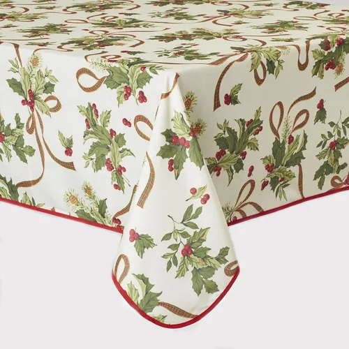 Miniatura 4 de Violet Linen Mantel de Navidad de temporada europea, color beige, 60 pulgadas, redondo