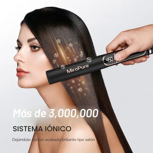 Miniatura 3 de MiroPure Alisadora de Cabello, Alisadora de Cabello con Placas de Titanio de 1 Pulgada con Calentamiento de 15S, Plancha de Cabello Profesional